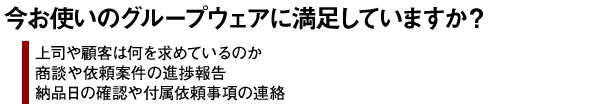 今お使いのグループウェアに満足されてますか？